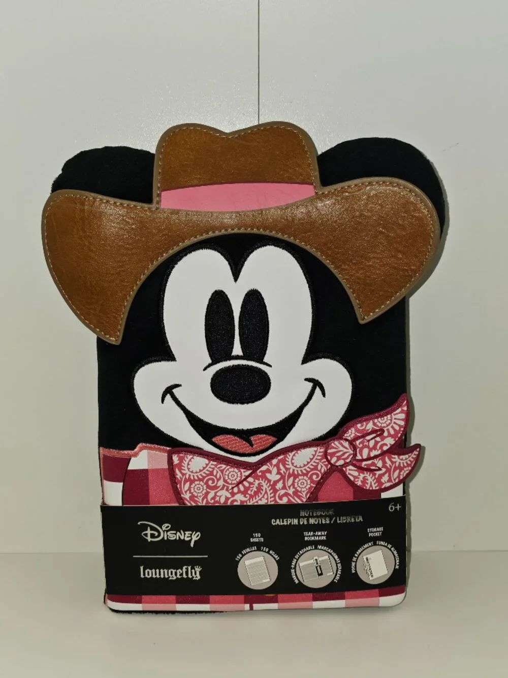 Disney Loungefly Western Mickey Plush Refillable Stationary Notebook Journal